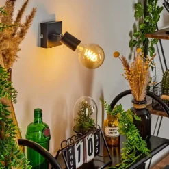 Lampes Vintages & Rétros-hofstein Applique murale Tulla Noir, 1 lumière