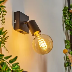 Lampes Vintages & Rétros-hofstein Applique murale Tulla Noir, 1 lumière