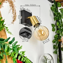 Lampes Vintages & Rétros-hofstein Applique murale Tulla Noir, 1 lumière