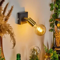 Lampes Vintages & Rétros-hofstein Applique murale Tulla Noir, 1 lumière