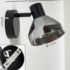 Suspension Verre Fumé-hofstein Applique murale Tyksov Noir, 1 lumière