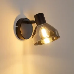 Suspension Verre Fumé-hofstein Applique murale Tyksov Noir, 1 lumière