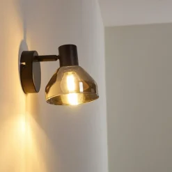 Suspension Verre Fumé-hofstein Applique murale Tyksov Noir, 1 lumière