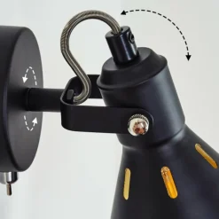 Lampes Dorées-hofstein Applique murale Upiano Chrome, Noir, 1 lumière