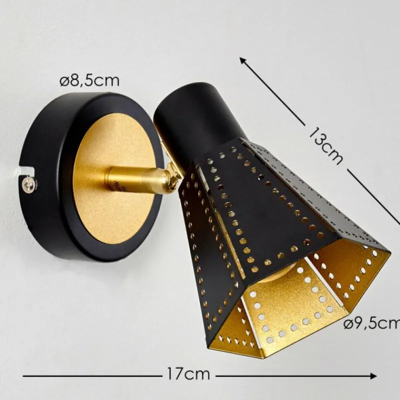 Lampes Dorées-hofstein Applique murale Vantaa Noir doré, 1 lumière