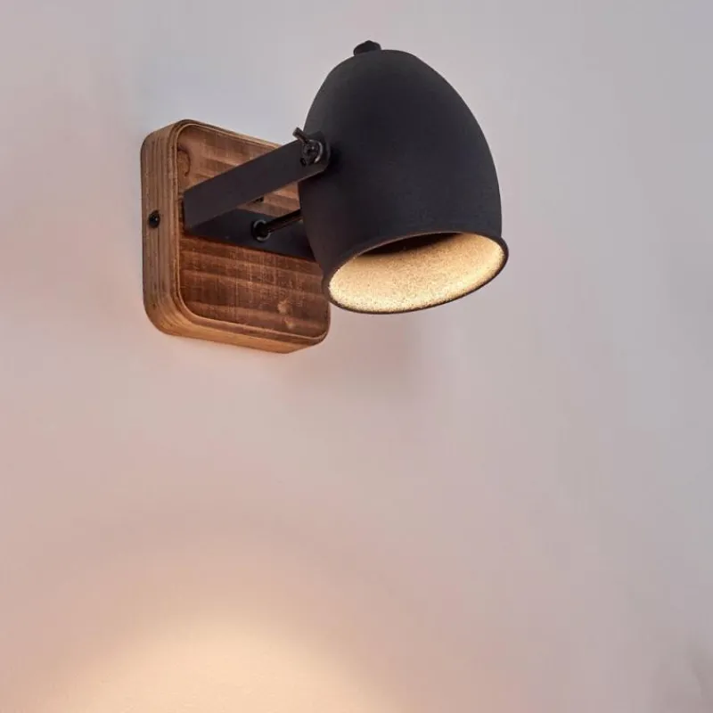 Lampes Industrielles-hofstein Applique murale Vanuatu Brun, Noir, 1 lumière
