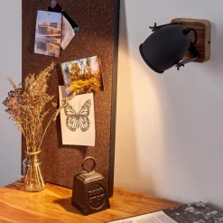 Lampes Industrielles-hofstein Applique murale Vanuatu Brun, Noir, 1 lumière