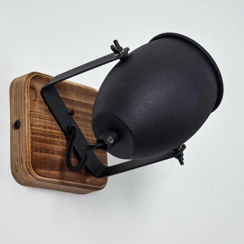 Lampes Industrielles-hofstein Applique murale Vanuatu Brun, Noir, 1 lumière