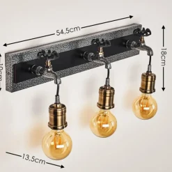 Luminaires Rustiques-hofstein Applique murale Vexan Gris, Noir, 3 lumières