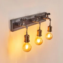 Luminaires Rustiques-hofstein Applique murale Vexan Gris, Noir, 3 lumières