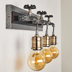 Luminaires Rustiques-hofstein Applique murale Vexan Gris, Noir, 3 lumières