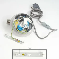 hofstein Applique murale Viata LED Gris, Nickel mat, 2 lumières