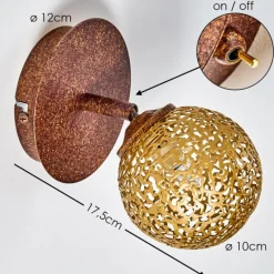 Lampes Dorées-hofstein Applique murale Virga Rouille, 1 lumière