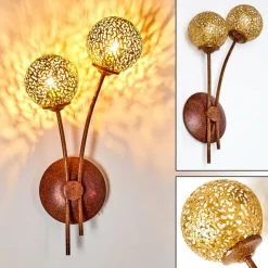 Lampes Dorées-hofstein Applique murale Virga Rouille, 2 lumières