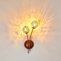 Lampes Dorées-hofstein Applique murale Virga Rouille, 2 lumières