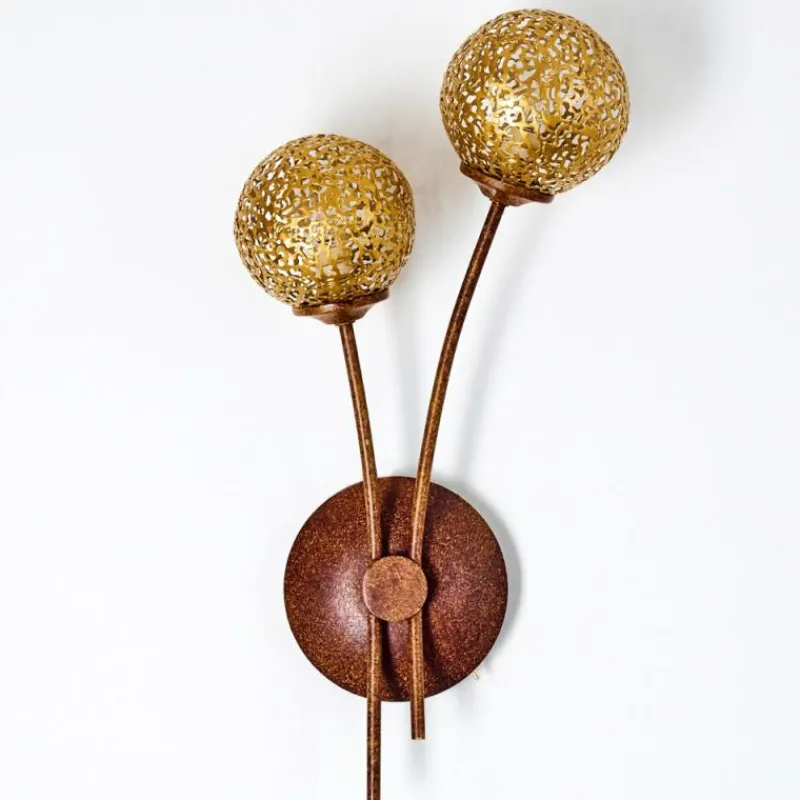 Lampes Dorées-hofstein Applique murale Virga Rouille, 2 lumières