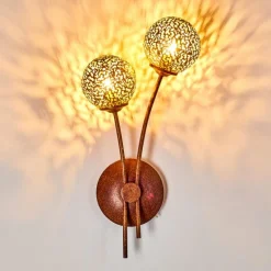 Lampes Dorées-hofstein Applique murale Virga Rouille, 2 lumières