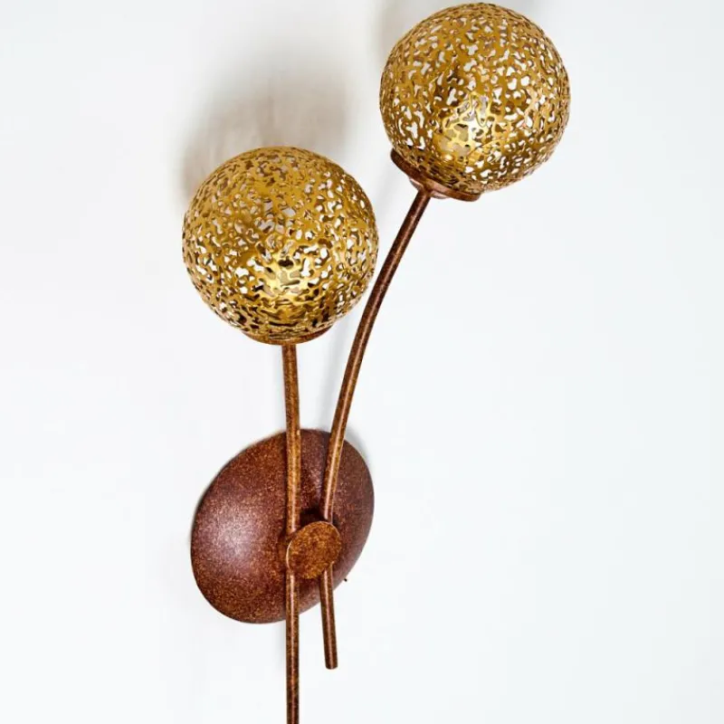 Lampes Dorées-hofstein Applique murale Virga Rouille, 2 lumières