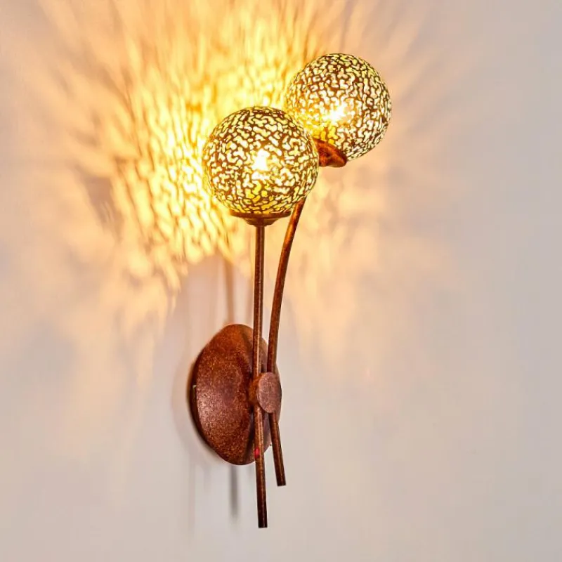 Lampes Dorées-hofstein Applique murale Virga Rouille, 2 lumières