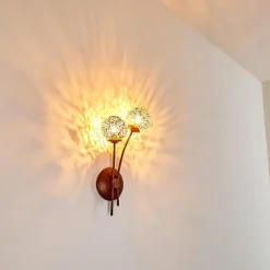 Lampes Dorées-hofstein Applique murale Virga Rouille, 2 lumières