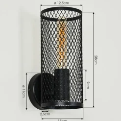 Style Boho-Chic-hofstein Applique murale Vislanda Noir, 1 lumière