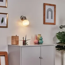 hofstein Applique murale Warga LED Nickel mat, 1 lumière