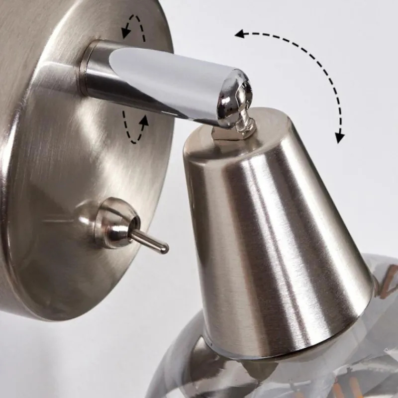 Suspension Verre Fumé-hofstein Applique murale Warga LED Nickel mat, 1 lumière