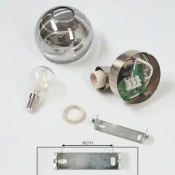 Suspension Verre Fumé-hofstein Applique murale Warga LED Nickel mat, 1 lumière