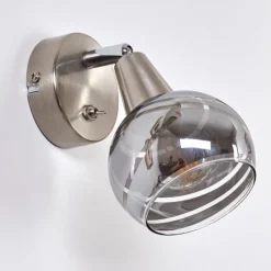 Suspension Verre Fumé-hofstein Applique murale Warga LED Nickel mat, 1 lumière