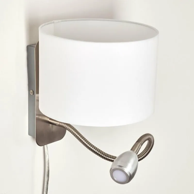 Lampes En Tissu-hofstein Applique murale Wiby LED Nickel mat, 2 lumières