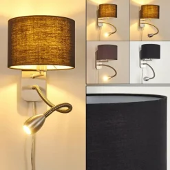 Lampes En Tissu-hofstein Applique murale Wiby LED Nickel mat, 2 lumières