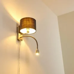 Lampes En Tissu-hofstein Applique murale Wiby LED Nickel mat, 2 lumières