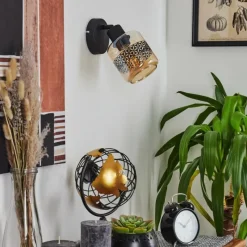 hofstein Applique murale Wigan Noir, 1 lumière