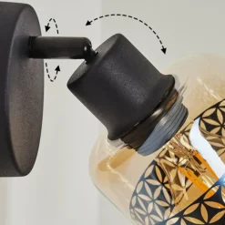 hofstein Applique murale Wigan Noir, 1 lumière