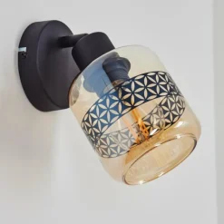 hofstein Applique murale Wigan Noir, 1 lumière