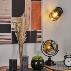 hofstein Applique murale Wigan Noir, 1 lumière