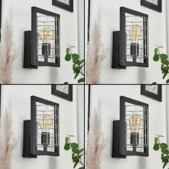 Lampes Industrielles-hofstein Applique murale Wynyard Noir, 1 lumière