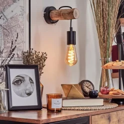 Luminaires Scandinaves-hofstein Applique murale Yaak Écru, Noir, 1 lumière