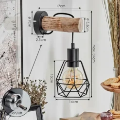 Luminaires Scandinaves-hofstein Applique murale Yaak Écru, Noir, 1 lumière