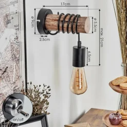 hofstein Applique murale Yaak Écru, Noir, 1 lumière