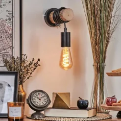 hofstein Applique murale Yaak Écru, Noir, 1 lumière