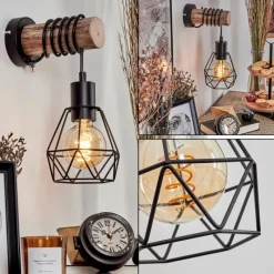 hofstein Applique murale Yaak Écru, Noir, 1 lumière