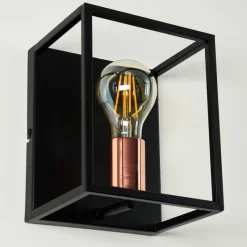 Lampes Vintages & Rétros-hofstein Applique murale Yuhigaoka Cuivre, Noir, 1 lumière