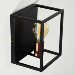 Lampes Vintages & Rétros-hofstein Applique murale Yuhigaoka Cuivre, Noir, 1 lumière