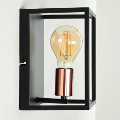 Lampes Vintages & Rétros-hofstein Applique murale Yuhigaoka Cuivre, Noir, 1 lumière