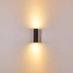 hofstein Applique murale Zuoz Noir, 2 lumières