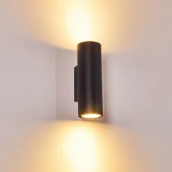 hofstein Applique murale Zuoz Noir, 2 lumières