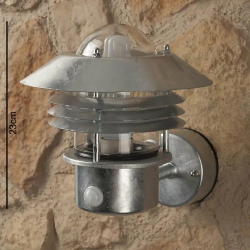 Luminaires Nordlux Applique Nordlux Vejers Acier inoxydable, Transparent, Zingué, 1 lumière, Détecteur de mouvement