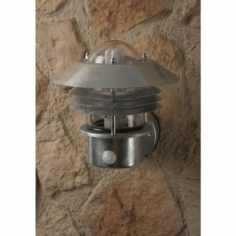 Luminaires Nordlux Applique Nordlux Vejers Acier inoxydable, Transparent, Zingué, 1 lumière, Détecteur de mouvement