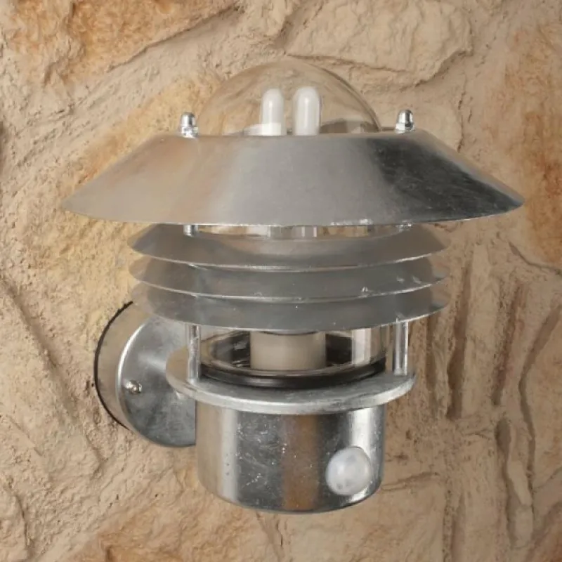 Luminaires Nordlux Applique Nordlux Vejers Acier inoxydable, Transparent, Zingué, 1 lumière, Détecteur de mouvement